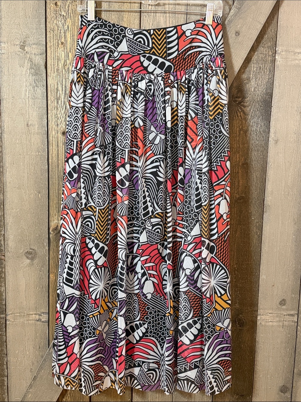 Farm Rio Anthropologie Tropical Geometric Maxi Skirt Small Colorful Boho Resort - Picture 6 of 12